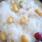 離乳食に！　「サラダに豆入りおかゆ」　　♪♪